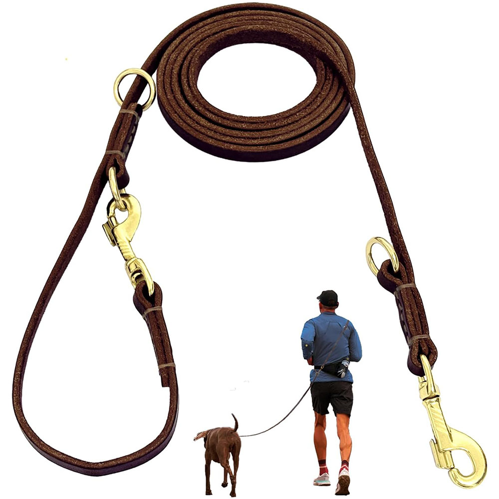 Running Gear Dog - 다기능 가죽 개줄 핸즈프리 러닝 리드
