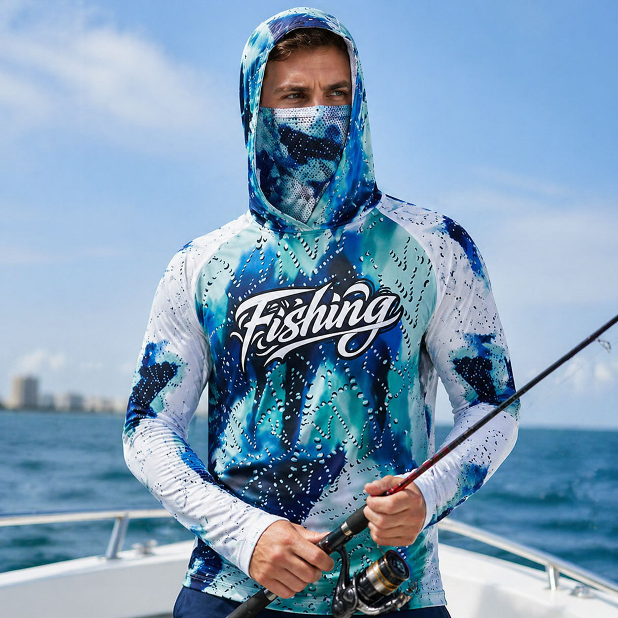 Running Gear Outdoor - 낚시 후드 라이딩 탑 UPF 50+