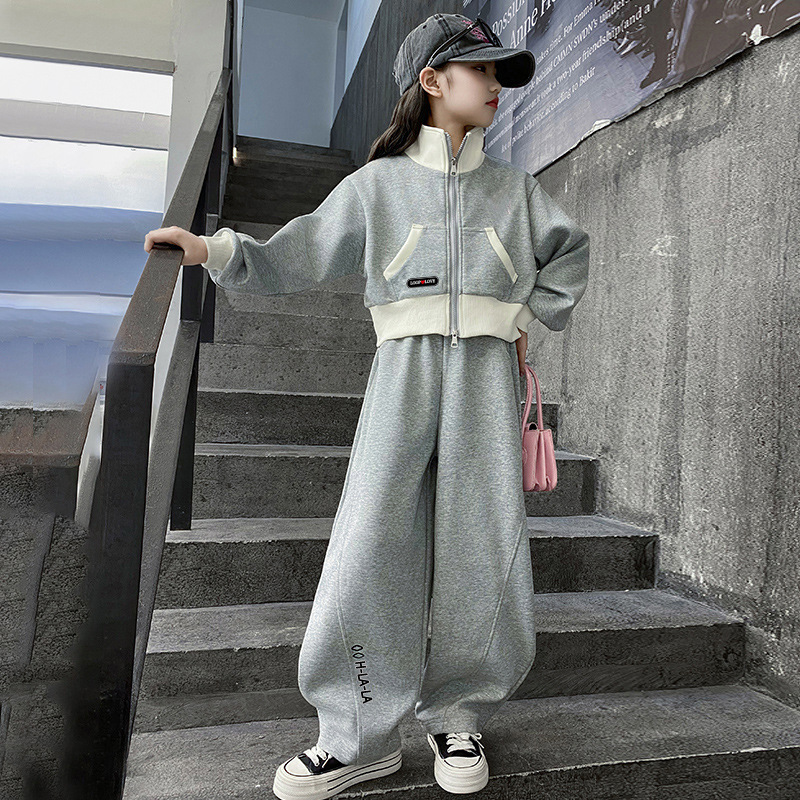 봄 가을 새로운 스포츠 소녀 의류 세트 패치 워크 지퍼 - Running Gear Kids 리뷰 및 가격
