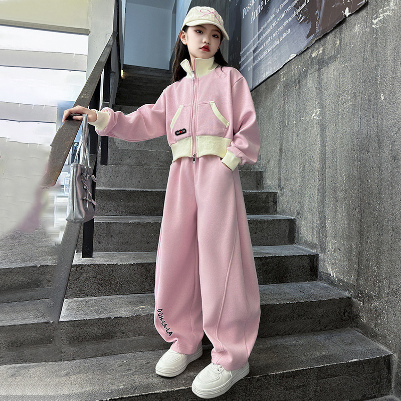 봄 가을 새로운 스포츠 소녀 의류 세트 패치 워크 지퍼 - Running Gear Kids 리뷰 및 가격