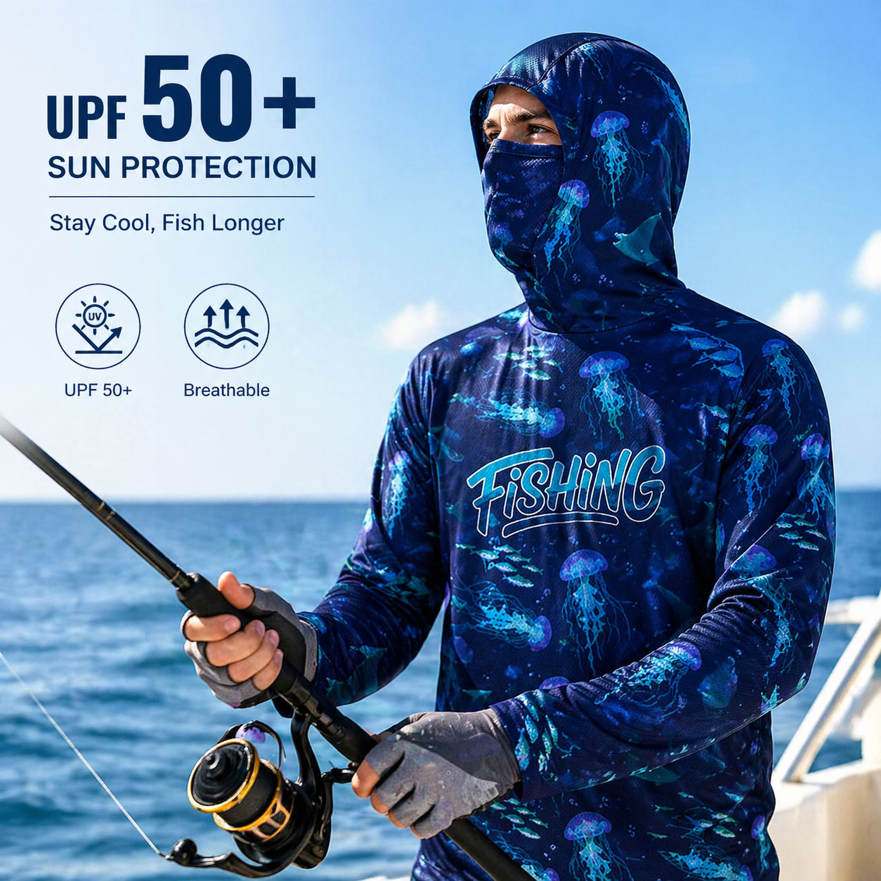 낚시 후드 라이딩 탑 UPF 50+ 러닝 티셔츠 비치  - Running Gear Outdoor 리뷰 및 가격
