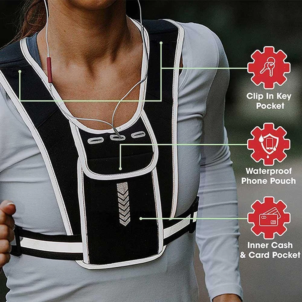 남녀공용 러닝 조끼, 방수 휴대폰 및 키 파우치, 반사 - Running Gear Essential 리뷰 및 가격